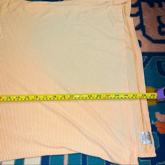 Peter Millar Men's Short Sleeve Orange & White Striped Polo Shirt medium top - Picture 7 of 8